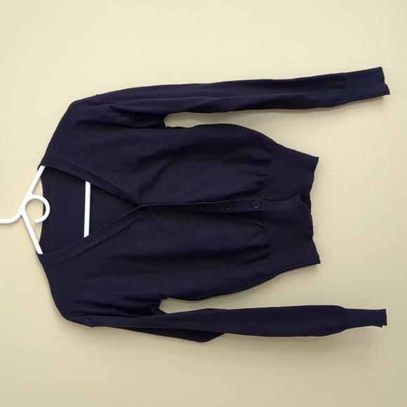 Medium Dazy Button Front Cardigan Sweater Solid Dark Blue - Picture 1 of 14